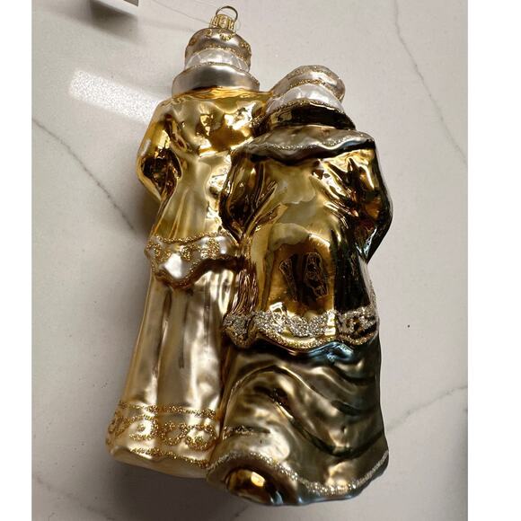 NWT Vtg Hand Blown Glass Three Wise Men Ornament: Silver & Gold, Made in Poland - Picture 6 of 7